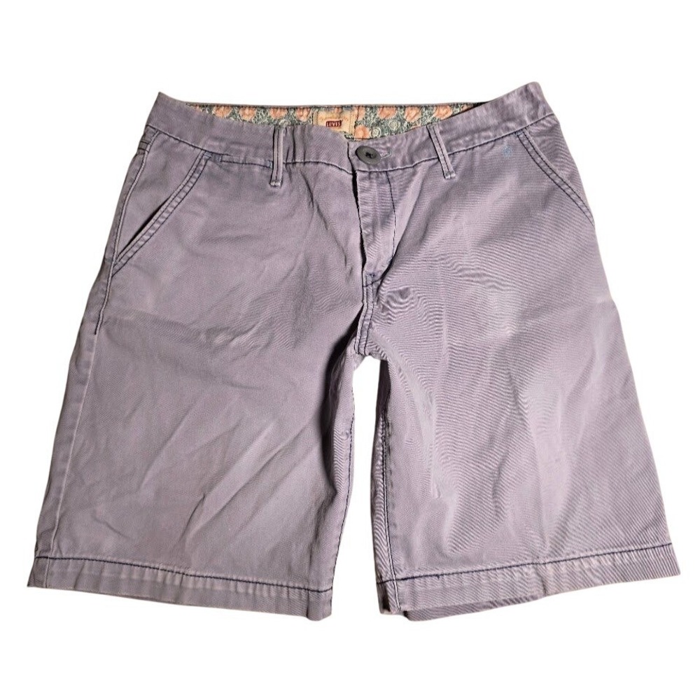 Levis Womens Purple Chino Shorts Size 10 Lavender Cotton Stretch Mid Rise 911